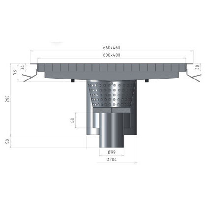 Напольная сливная воронка - AV 6040 SV - ACINOX - с круглым сечением / из нержавеющей стали / прямая
