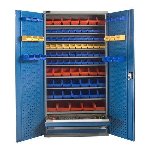 Шкаф для цеха - FJ-4008 - ChengDu SanJi Technology Co.,LTD - напольный / с полками / двойная дверь