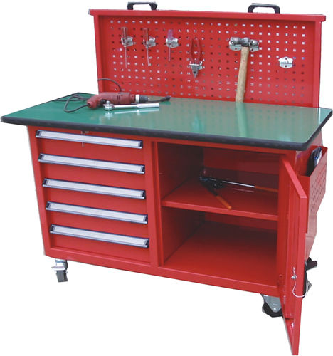 Верстак из стали - FCY-2005 - ChengDu SanJi Technology Co.,LTD - с выдвижным ящиком / мобильный / с отсеками
