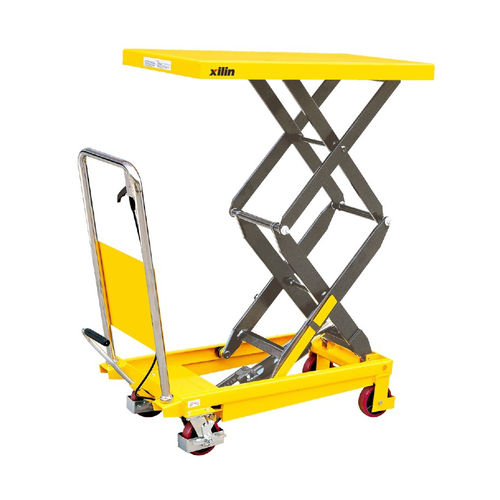 Двойной ножничный подъемный стол - SP series - ChengDu SanJi Technology Co.,LTD - гидравлический / с ручным управлением / мобильный