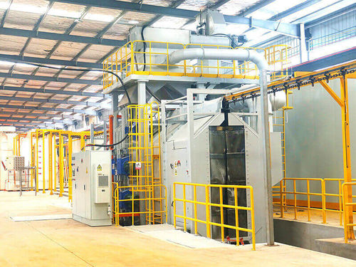 Дробеструйный аппарат с воздушным конвейером - MCT series - MAYFLAY Machinery (Huizhou) Co., Ltd. - турбинный / для металла / автоматический