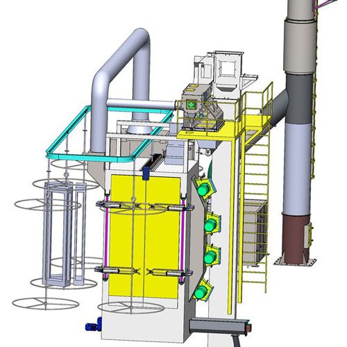 Дробеструйный аппарат с воздушным конвейером - MCT series - MAYFLAY Machinery (Huizhou) Co., Ltd. - турбинный / для металла / для толи