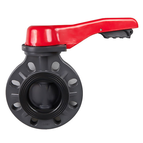 Клапан поворотный затвор - D71X-6F - Ningbo Baodi Plastic Valve Co., Ltd. - с рычагом / для воды / для масла
