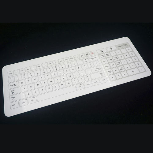 Клавиатура из закаленного стекла - MKE-436-N - MATE TECHNOLOGY SHENZHEN LIMITED - для письменного стола / с механическими клавишами / 2 клавиши мыши