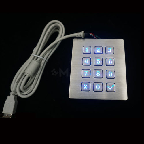 Цифровая клавиатура с подсветкой - MKA-34NL-V1 - MATE TECHNOLOGY SHENZHEN LIMITED - 12 клавиш / встраиваемая / из нержавеющей стали
