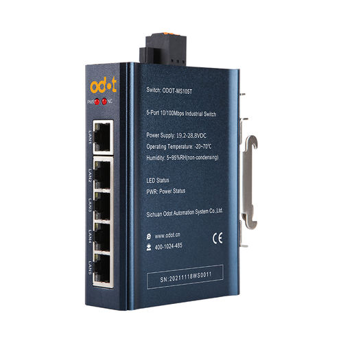 Неуправляемый коммутатор Ethernet - ODOT-MS100T/100G series - ODOT Automation - 16 портов / на DIN-рейке / RJ45