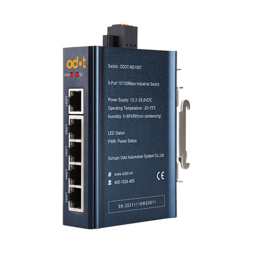 Неуправляемый коммутатор-преобразователь - ODOT-MS105T - ODOT Automation - Ethernet / на DIN-рейке / промышленный