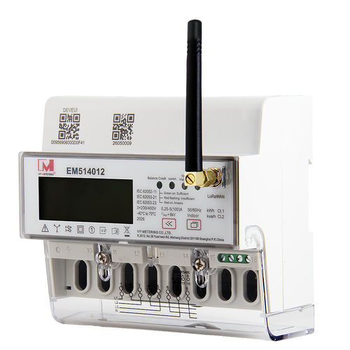 Трехфазовый Электрический счетчик электроэнергии - EU868mMHz  - IVY METERING - на DIN-рейке / с дисплеем LCD / умный