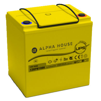 Прямоугольный аккумулятор - 12UPM1800 - Alpha House Ltd - 12 В / ISO
