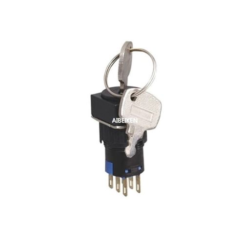 Переключатель с ключом - A16-22ZK2 - YUEQING AIBEIKEN ELECTRIC CO., LTD. - однополюсный / IP40 / из пластика