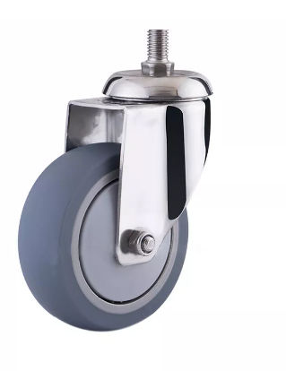 Поворотный ролик - 310TS-100032P-52S - Taizhou Wanda Casters & Hardware Mfg. Co., Ltd. - с резьбовым стержнем / из каучука / из нержавеющей стали