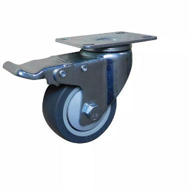Поворотный ролик - 310PS-07532B-52P - Taizhou Wanda Casters & Hardware Mfg. Co., Ltd. - с пластиной / двойной / с тормозом