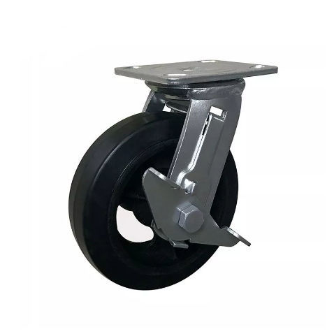 Поворотный ролик - 600PS-100050R-12-STL - Taizhou Wanda Casters & Hardware Mfg. Co., Ltd. - с пластиной / из стали / из каучука