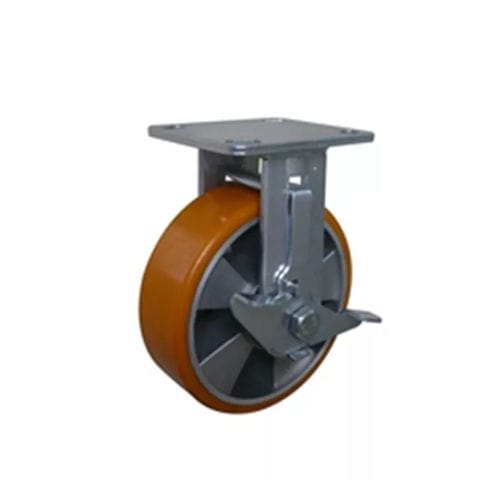 Неподвижный ролик -  600PF-100050R-73-STC - Taizhou Wanda Casters & Hardware Mfg. Co., Ltd. - с пластиной / двойной / с тормозом