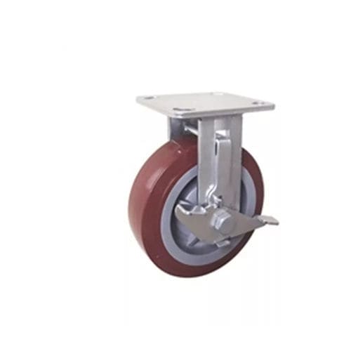 Неподвижный ролик - 600PF-100050R-53-STC - Taizhou Wanda Casters & Hardware Mfg. Co., Ltd. - с пластиной / двойной / с тормозом
