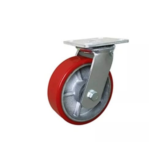 Поворотный ролик - 600PS-100050B-73 - Taizhou Wanda Casters & Hardware Mfg. Co., Ltd. - с пластиной / промышленный / из полиуретана