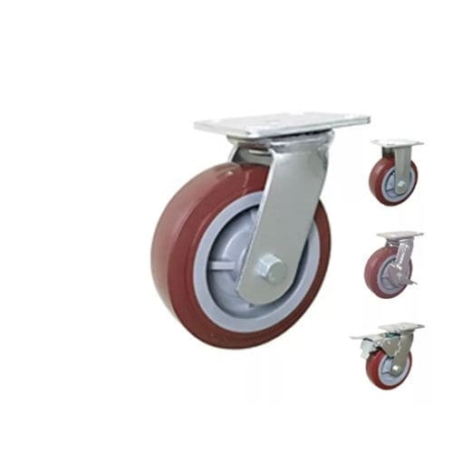 Поворотный ролик - 600PS-100050R-53 - Taizhou Wanda Casters & Hardware Mfg. Co., Ltd. - с пластиной / с тормозом / не оставляющий следов