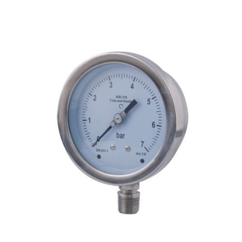Аналоговый манометр - YQW  - Ningbo Konoo Instrument MFG. Co., Ltd. - из нержавеющей стали / с жидкостной трубкой Бурдона / IP65