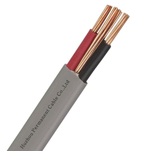 Плоский электрический кабель - BVVB+E - Huzhou Permanent Cable Co., Ltd. - питания / многопроволочный / парами