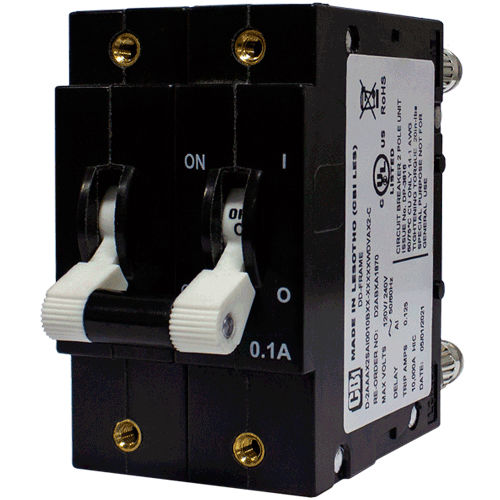 Магнитно-гидравлический выключатель - D2P series - CBI-electric: low voltage - переменный ток / двухполюсный / с ручной перезарядкой