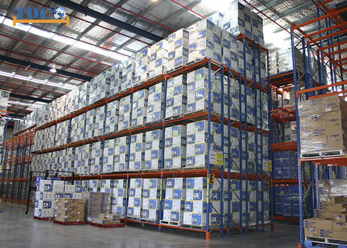 Стеллаж двойная глубина - IPR04 - NANJING TOCO WAREHOUSE EQUIPMENT CO., LTD. - с поддоном / из стали