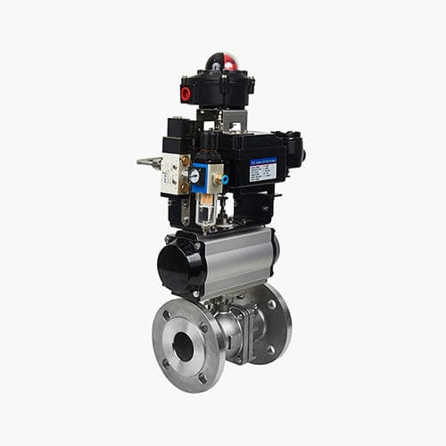 Клапан со сферическим золотником - Zhejiang Ouming Fluid Casting Industry Co., Ltd. - пневматический / для регулировки / с фланцем