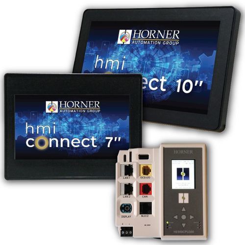 Программируемая автоматическая система на DIN-рейке - CPU300 - Horner Automation - с раздвижной платой входа/выхода / в сети Ethernet / CANopen