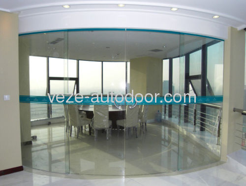 Раздвижная изогнутая система дверей - VZ-C - Ningbo VEZE Automatic Door Co., Ltd. - из алюминия / для использования в помещениях / автоматическая