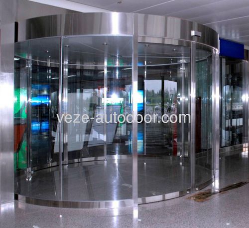 Раздвижная изогнутая система дверей - Ningbo VEZE Automatic Door Co., Ltd. - из алюминия / для использования в помещениях / автоматическая