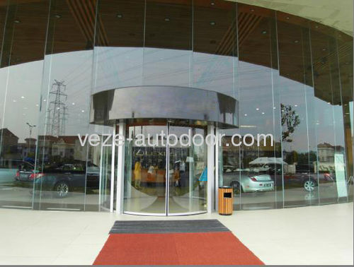 Раздвижной изогнутый ворота - vz - Ningbo VEZE Automatic Door Co., Ltd. - из алюминия / застекленный / для использования в помещениях