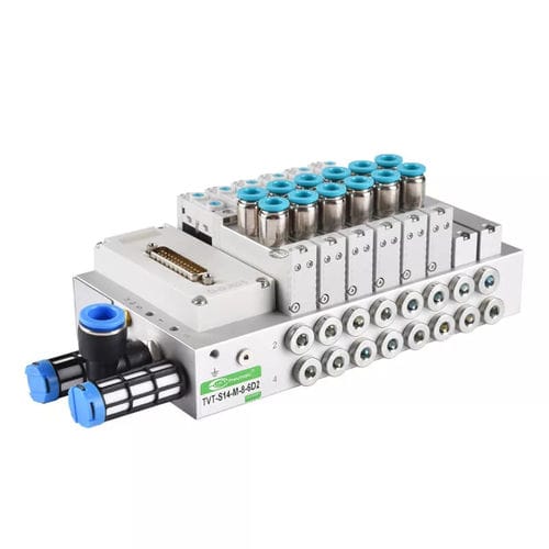 Пневматический распределитель манифольд - TVT-S14-M-8-6D2 - Ningbo VPC Pneumatic Co., Ltd. - с выдвижным ящиком / управление от соленоида / с контролируемым приводом