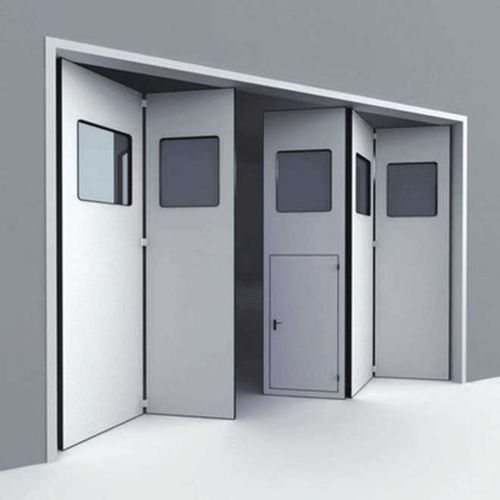Промышленный ворота - YUOU (LUOYANG) DOORS AND WINDOWS TECHNOLOGY CO., LTD. - складной / из стали / из стекла