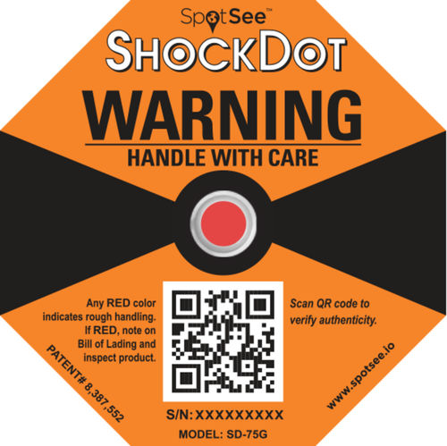 Этикетка для обнаружения ударных воздействий и перекоса - ShockDot - SpotSee - не поддающаяся фальсификации / экспедиции / для упаковок