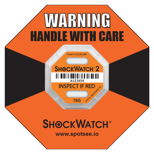 Этикетка для обнаружения ударных воздействий и перекоса - ShockWatch 2 - SpotSee - не поддающаяся фальсификации / экспедиции / для медицинского прибора