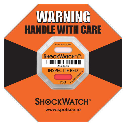 Этикетка для обнаружения ударных воздействий и перекоса - ShockWatch® - SpotSee - RFID / UHF / для авиакосмического применения