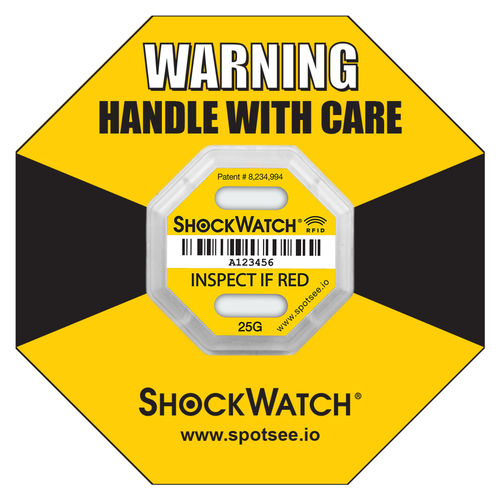 Этикетка для обнаружения ударных воздействий и перекоса - ShockWatch® - SpotSee - RFID / UHF / для авиакосмического применения