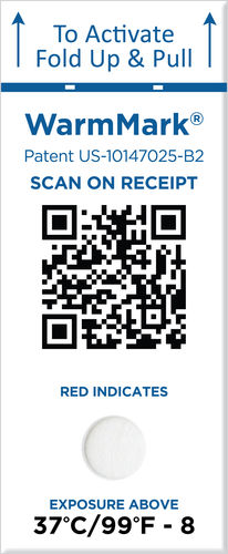 Этикетка для обеспечения безопасности - WarmMark QR - SpotSee - экспедиции / клейкая / для химических продуктов