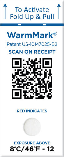 Этикетка для обеспечения безопасности - WarmMark QR - SpotSee - экспедиции / клейкая / для химических продуктов