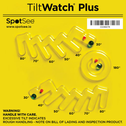 Индикатор наклона - TiltWatch® Plus  - SpotSee - этикетка / простой в установке / нереверсивный