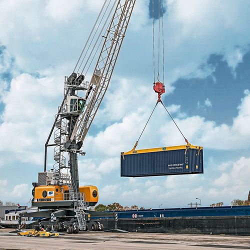 Мобильный башенный кран - LHM series - Liebherr Mischtechnik - телескопический / для использования на морских судах / для разгрузочно-погрузочных работ