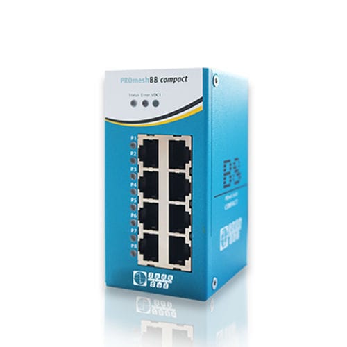 Компактный коммутатор Ethernet - PROmesh B8 compact - Indu-Sol GmbH - управляемый / 8 портов / на DIN-рейке