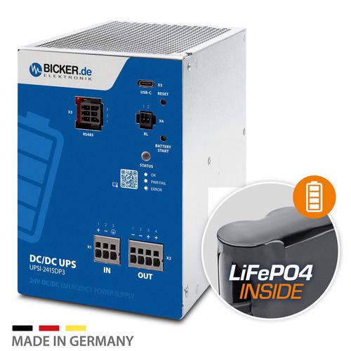 ИБП DC - UPSI-2415DP3 - Bicker Elektronik GmbH - многофункциональный / 24 В / LiFePO4