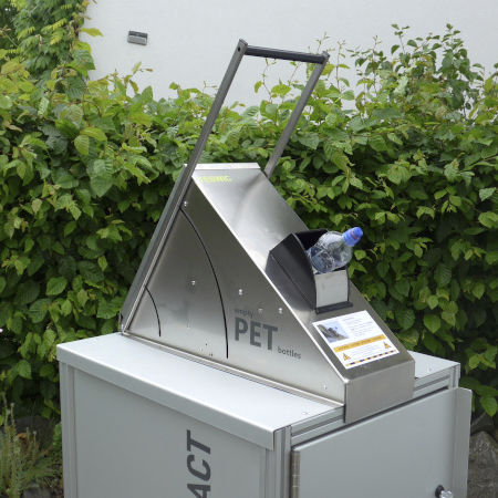 Уплотнитель отходов для пластиковых бутылок - Collect & Compact - TESWIC Technologies - стационарный / с ручным управлением / для контейнера для отходов