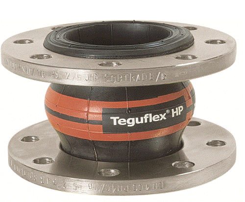 Компенсатор линейного расширения из каучука - TEGUFLEX® P HP - Trelleborg Expansion Joints - круглый / с фланцем / для воды