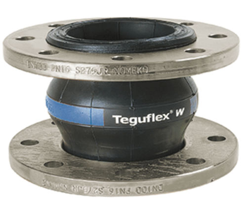 Компенсатор линейного расширения из каучука - TEGUFLEX® W - Trelleborg Expansion Joints - круглый / с фланцем / для абразивной среды
