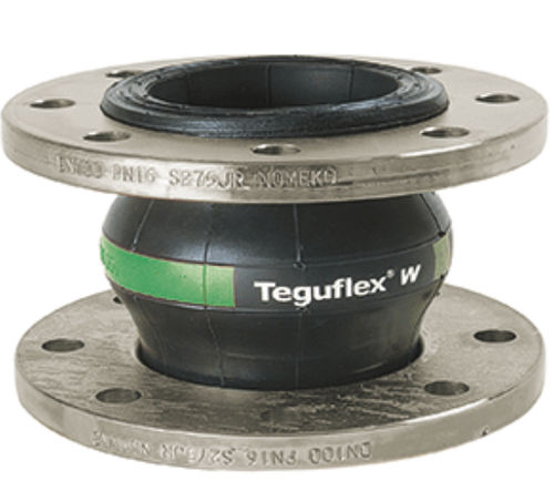 Компенсатор линейного расширения из каучука - TEGUFLEX® W - Trelleborg Expansion Joints - круглый / с фланцем / для химических продуктов