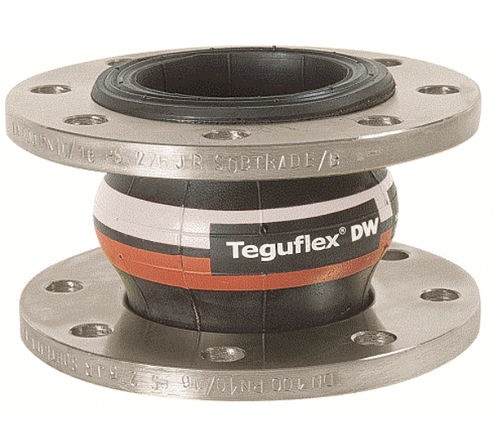 Компенсатор линейного расширения из каучука - TEGUFLEX® W DW  - Trelleborg Expansion Joints - круглый / с фланцем / для воды