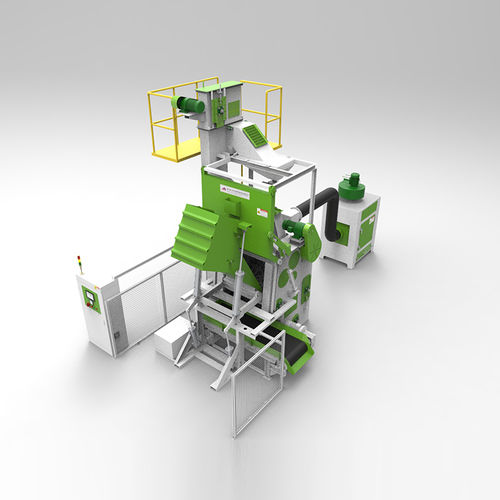 Ленточный дробеструйный аппарат - TB-NAW180 - Tongbao Surface Processing Equipment - с вращающимся барабаном / турбинный / для металла