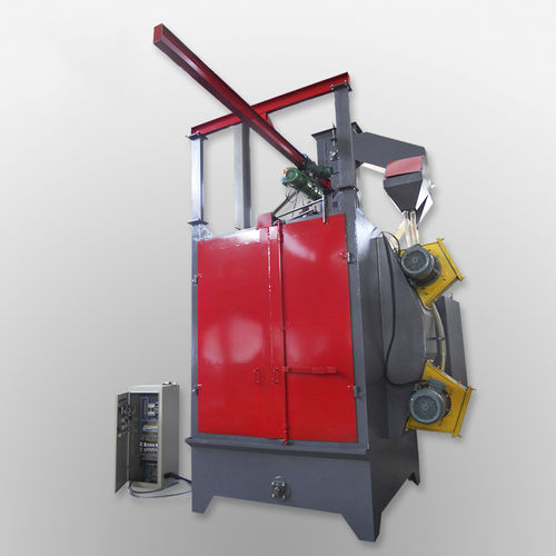 Дробеструйный аппарат с крюком - TB-Q375-A - Tongbao Surface Processing Equipment - с 2 турбинами / для цилиндра / для плоских деталей