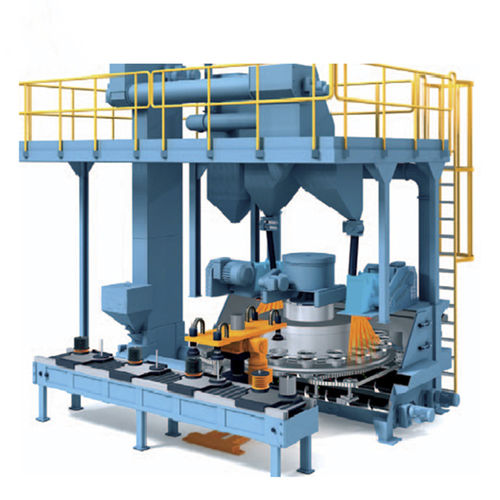 Дробеструйный аппарат с поворотным столом - TB-MT1419 - Tongbao Surface Processing Equipment - турбинный / для плоских деталей / для очистки поверхности